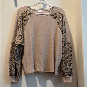 Poshmark Leopard Sleeve Sweater